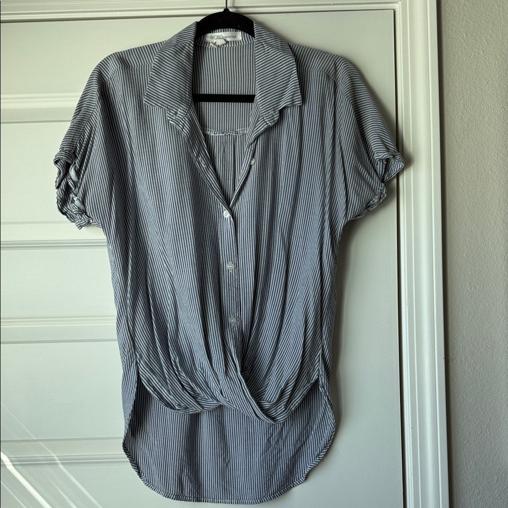 BCBGeneration Blue and White Women's Top